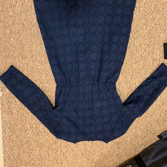 J Crew Scalloped Dress, Navy Blue - Picture 2 of 3